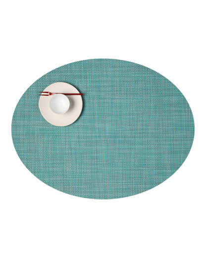 Chilewich Mini Basketweave Placemats, Round Woven Placemats Set of 4