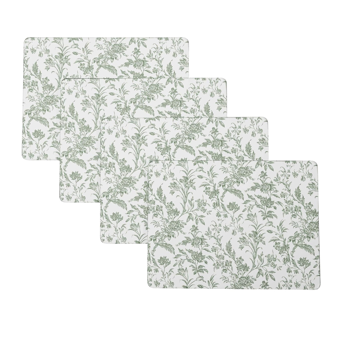 Laura Ashley Cork Placemats, 16 x 12-inch, Set of 4, Summer Palace Blue