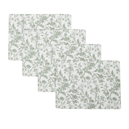 Laura Ashley Cork Placemats, 16 x 12-inch, Set of 4, Summer Palace Blue