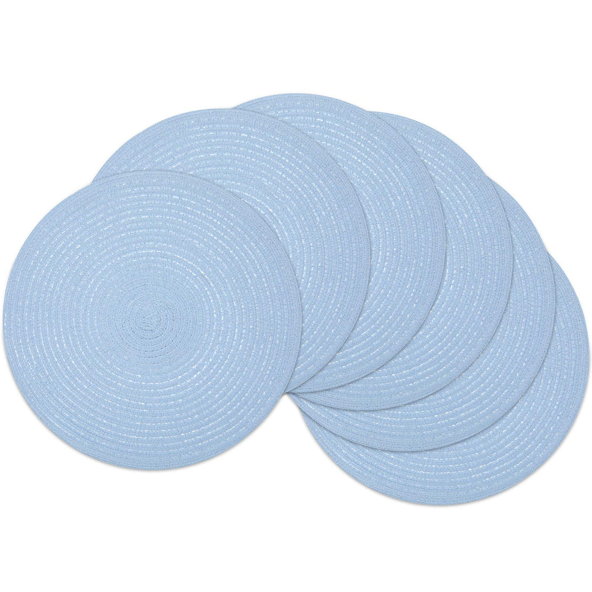 SHACOS Round Braided Placemats Set of 8 Cotton Fabric Round Table Mats Non Slip Washable 15 inch Round Place Mats Home Party Table Decor (Beige, 8)