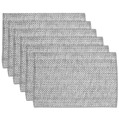 Sweet Home Collection 100% Cotton Placemats for Dining Room Rectangle Two Tone Woven Fabric 13" x 19" Soft Durable Table Mat Set, Set of 4, Eggshell