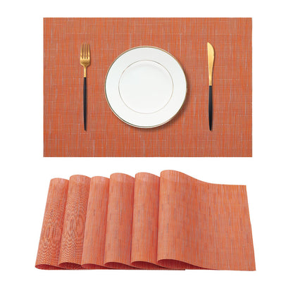 Woven Vinyl Beige Placemats Set of 12, Linen Look & Easy to Clean