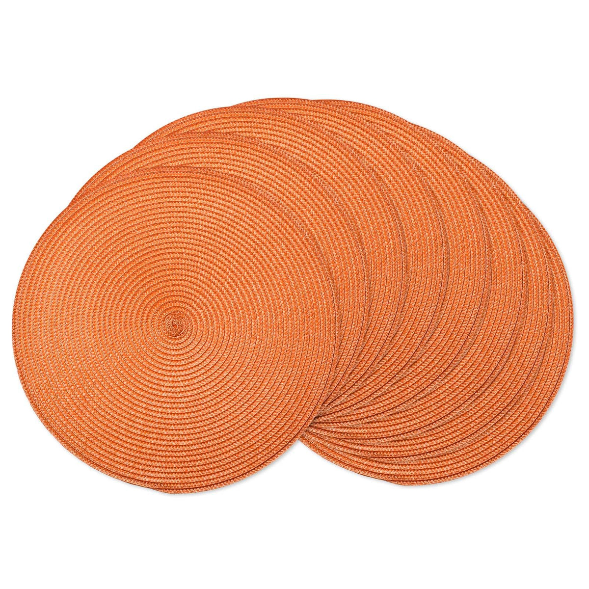 AHHFSMEI Round Braided Placemats Set of 6 15 Inch Burnt Orange Table Mats