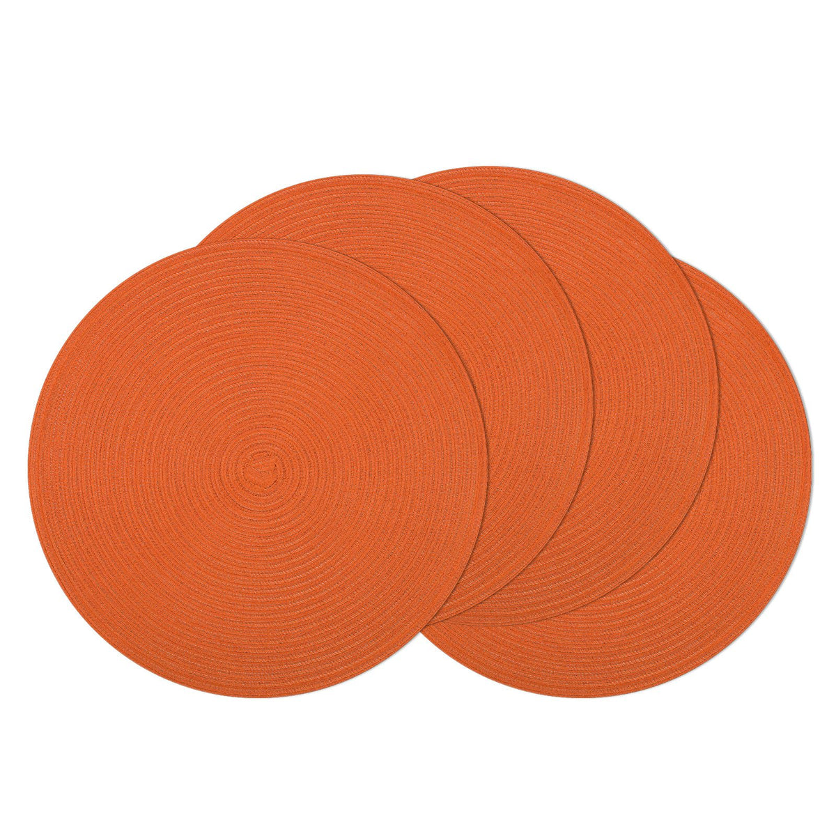 SHACOS Round Braided Placemats Set of 8 Cotton Fabric Round Table Mats Non Slip Washable 15 inch Round Place Mats Home Party Table Decor (Beige, 8)
