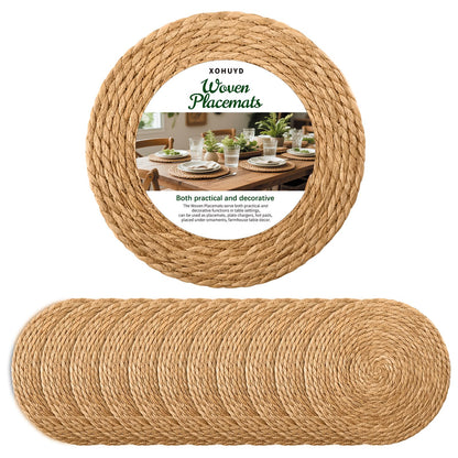 13" Round Woven Placemats Set of 12, Plate Chargers for Dining Table
