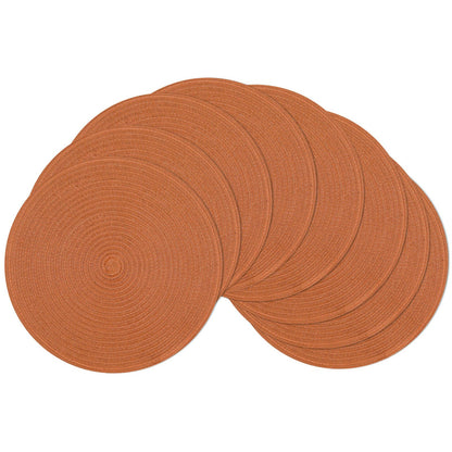 SHACOS Round Braided Placemats Set of 4 Washable Place Mats for Dining Tables 15 inch Non Slip Kitchen Table Mats (Beige, 4)