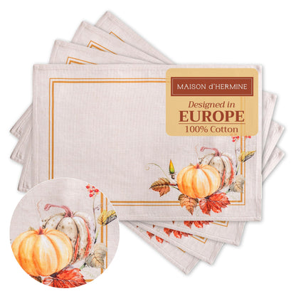 Maison d' Hermine Placemats Set of 4 Reusable 100% Cotton (13"x19")