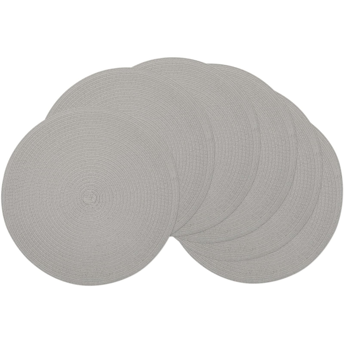 SHACOS Round Braided Placemats Set of 8 Cotton Fabric Round Table Mats Non Slip Washable 15 inch Round Place Mats Home Party Table Decor (Beige, 8)
