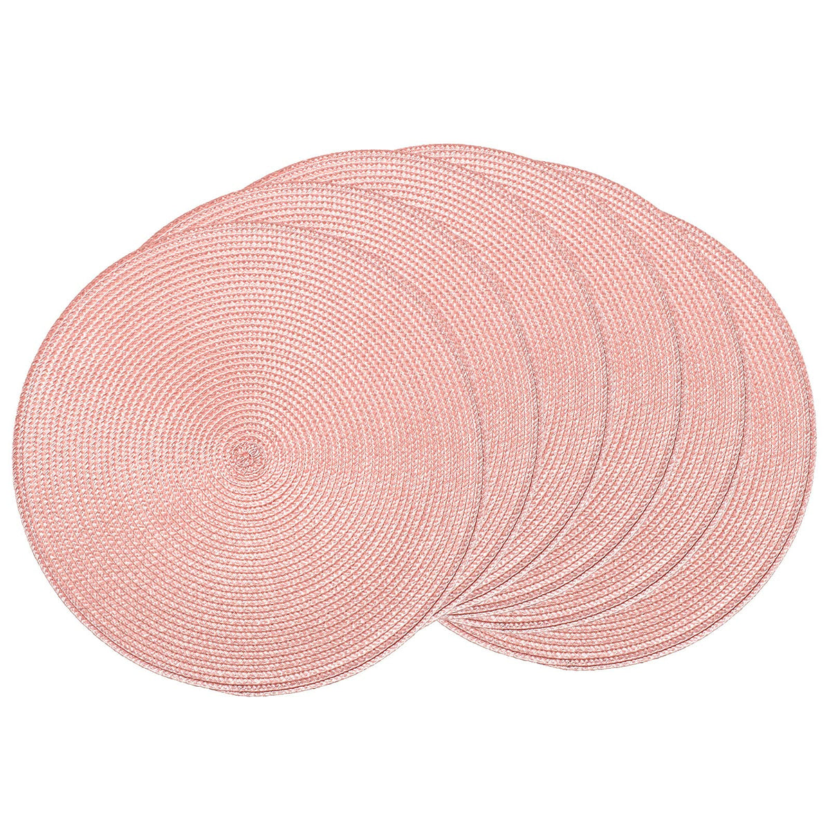 AHHFSMEI Round Braided Placemats Set of 6 15 Inch Burnt Orange Table Mats