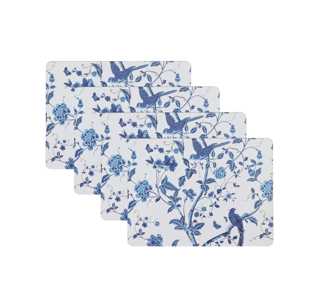 Laura Ashley Cork Placemats, 16 x 12-inch, Set of 4, Summer Palace Blue