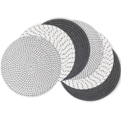 Large Trivets for Hot Dishes, Pots and Pans, Hot Pads 10 Inches 6 Pcs, Pot Holders for Kitchen, Heat Resistant Mats Protect Countertops, Kitchen Essentials Farmhouse Decor (Mix Brown)