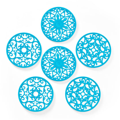 SMARTAKE 6 Set Silicone Trivet Mats for Hot Dishes Pots and Pans (Black)