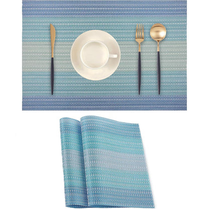 Navy Blue Placemats Set of 2 - Heat-Resistant, Non-Slip Table Mats