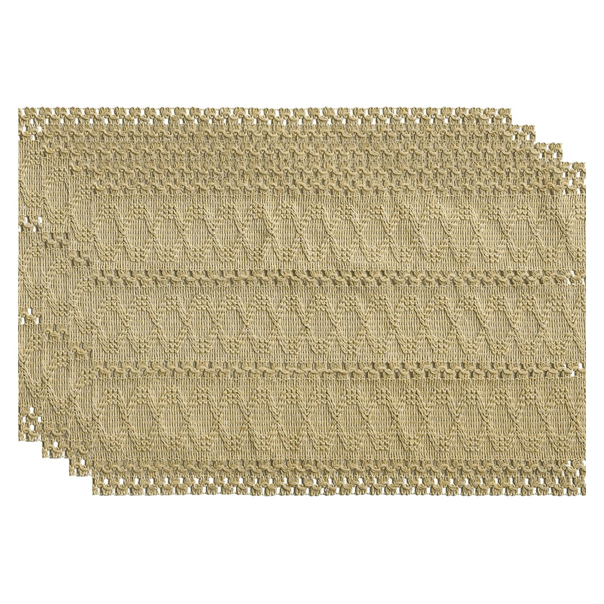 Artoid Mode Red Farmhouse Woven Rustic Hollow Placemats Set of 4-12x18 Inch