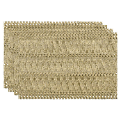 Artoid Mode Red Farmhouse Woven Rustic Hollow Placemats Set of 4-12x18 Inch