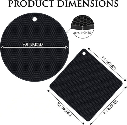 4 Pack Silicone Trivets for Hot Dishes