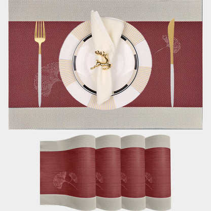 PIGCHCY Placemats,Durable Placemats for Dining Table,Washable Woven Vinyl Kitchen Placemats Set of 4 (Brown)