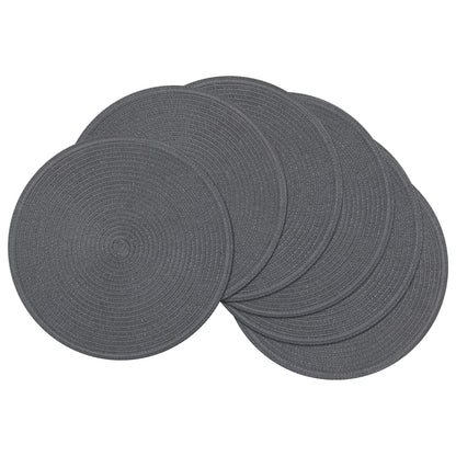 SHACOS Round Braided Placemats Set of 8 Cotton Fabric Round Table Mats Non Slip Washable 15 inch Round Place Mats Home Party Table Decor (Beige, 8)