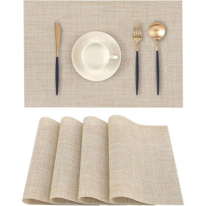 Navy Blue Placemats Set of 2 - Heat-Resistant, Non-Slip Table Mats