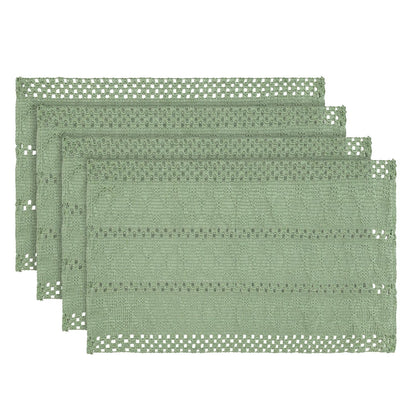 Artoid Mode Red Farmhouse Woven Rustic Hollow Placemats Set of 4-12x18 Inch