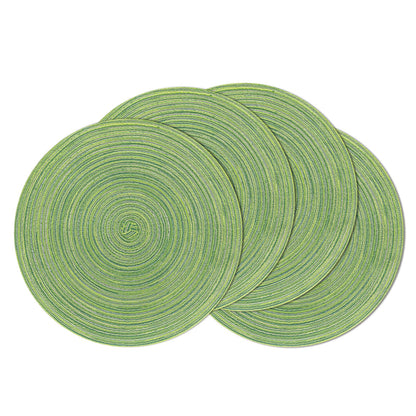 SHACOS Round Braided Placemats Set of 8 Cotton Fabric Round Table Mats Non Slip Washable 15 inch Round Place Mats Home Party Table Decor (Beige, 8)