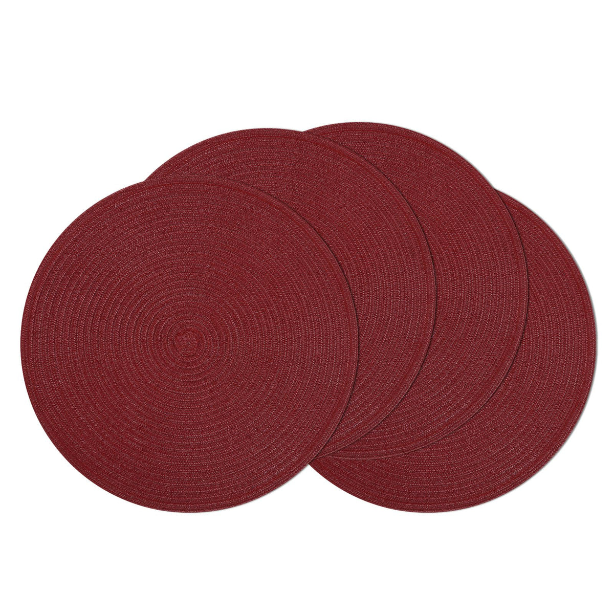 SHACOS Round Braided Placemats Set of 8 Cotton Fabric Round Table Mats Non Slip Washable 15 inch Round Place Mats Home Party Table Decor (Beige, 8)