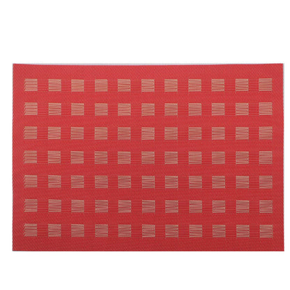 Place Mats PVC Set of 6, Table Placemats Set of 6 PVC Table Mats Natural Color (6 pcs, Red Leaves)