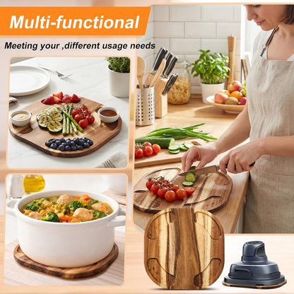 LemonRoad Acacia Trivet Compatible with Ninja Crispi Heat-Resistant Mat