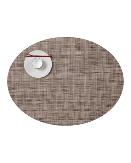 Chilewich Mini Basketweave Placemats, Round Woven Placemats Set of 4