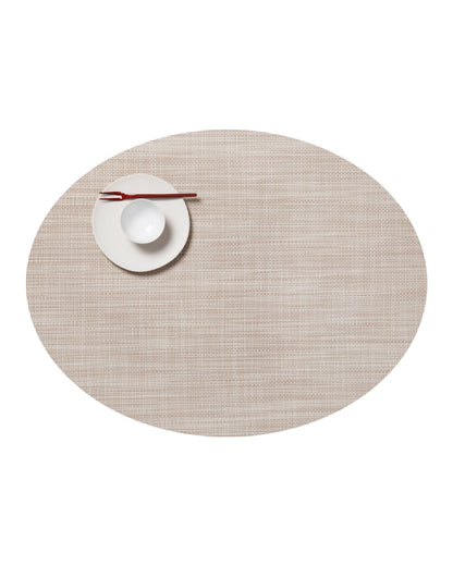 Chilewich Mini Basketweave Placemats, Round Woven Placemats Set of 4