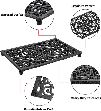 Sumnacon Cast Iron Trivet 2Pcs Heat Resistant Trivets for Hot Pots and Pans