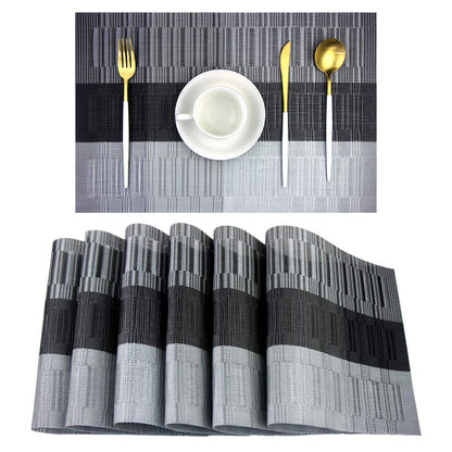 PIGCHCY Placemats,Durable Placemats for Dining Table,Washable Woven Vinyl Kitchen Placemats Set of 4 (Brown)