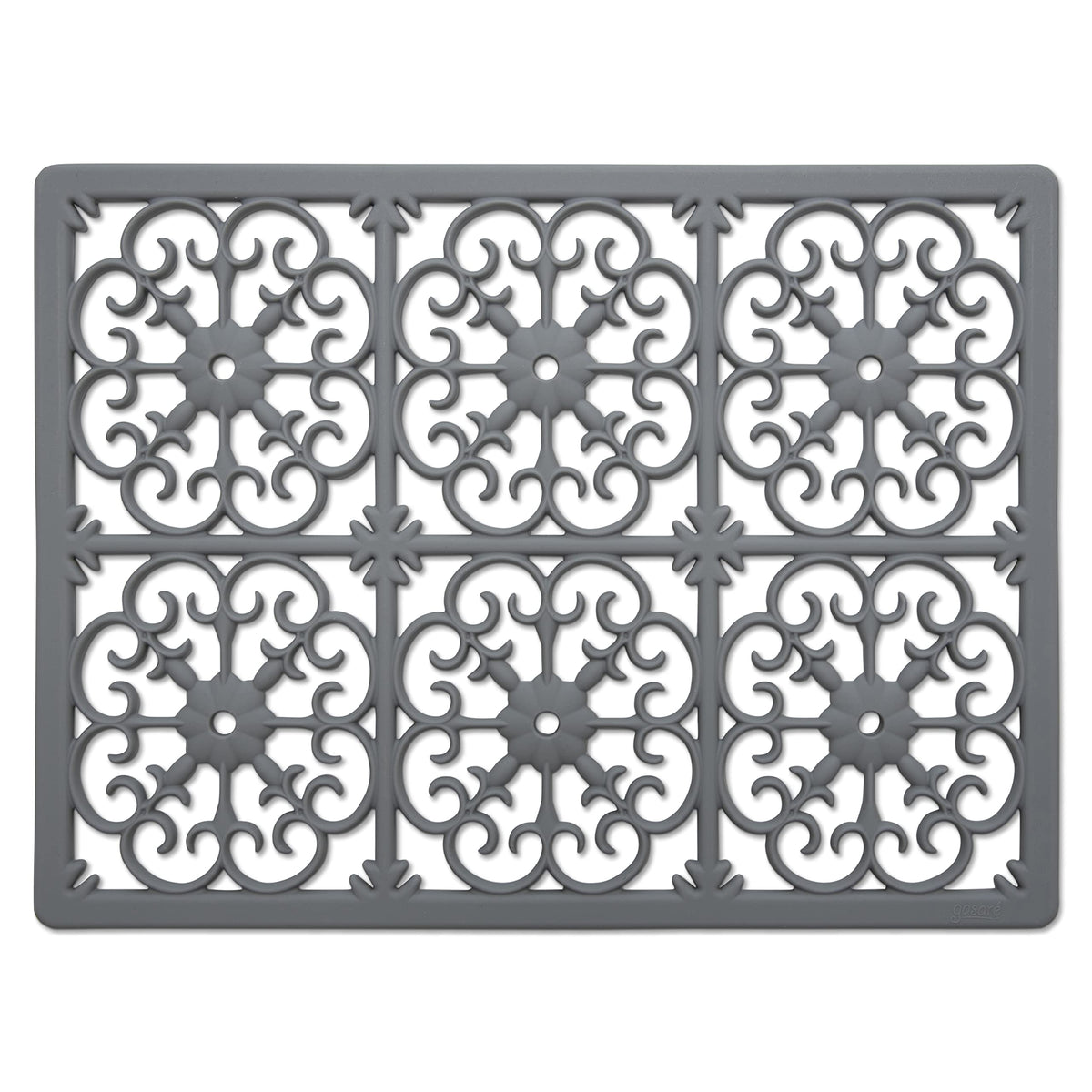 GASARÉ, Extra Large, Thick, Silicone Trivet for Hot Dishes, Pots, and Pans, Heat Resistant Mat for Countertop, Hot Pad for Kitchen, Easy to Clean, 16 x 12 x 3/8 Inches, Black