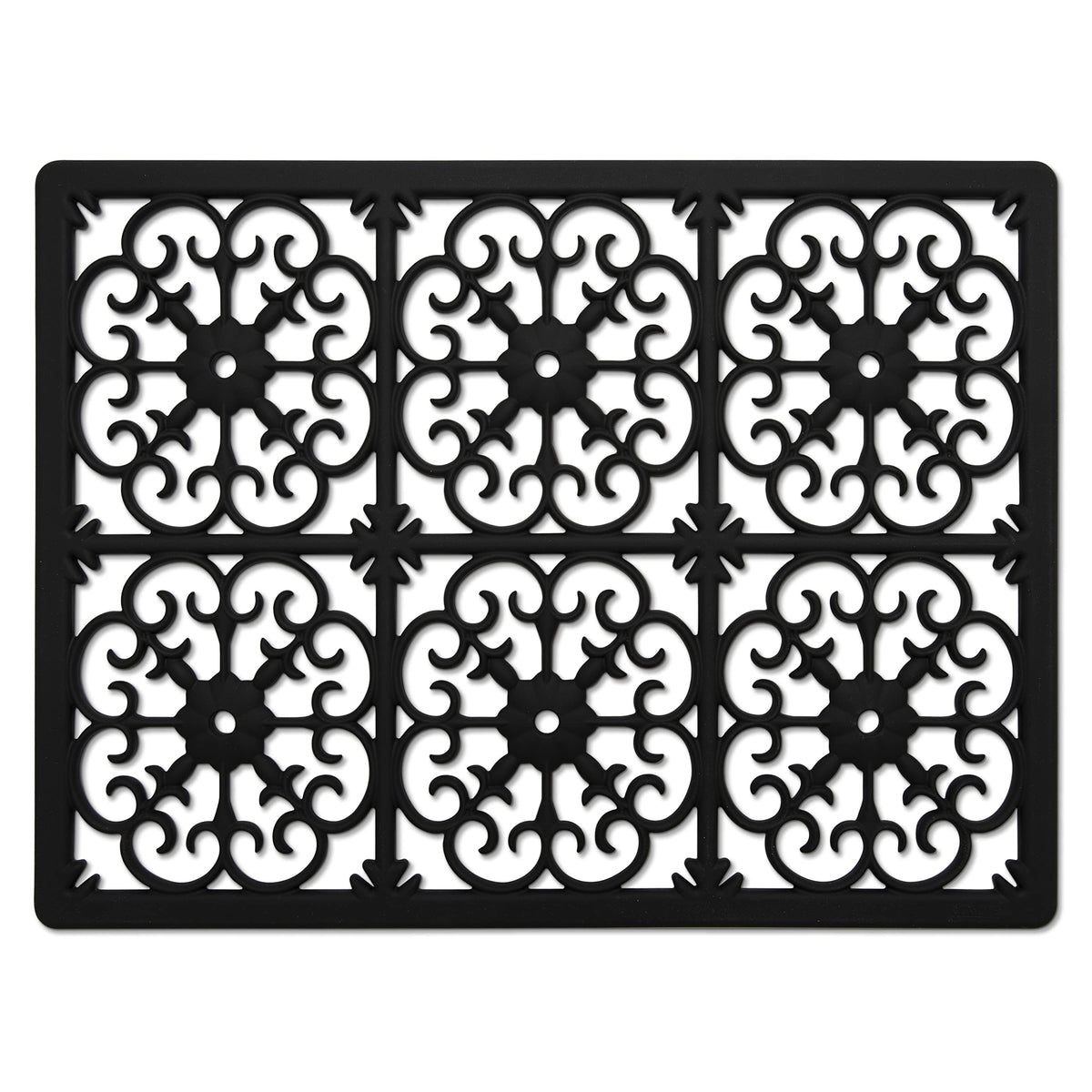 GASARÉ, Extra Large, Thick, Silicone Trivet for Hot Dishes, Pots, and Pans, Heat Resistant Mat for Countertop, Hot Pad for Kitchen, Easy to Clean, 16 x 12 x 3/8 Inches, Black
