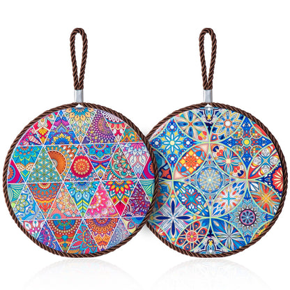 KAMMAK Trivets for Hot Dishes, 7inch Ceramic Hot Plate Mats, 2PC