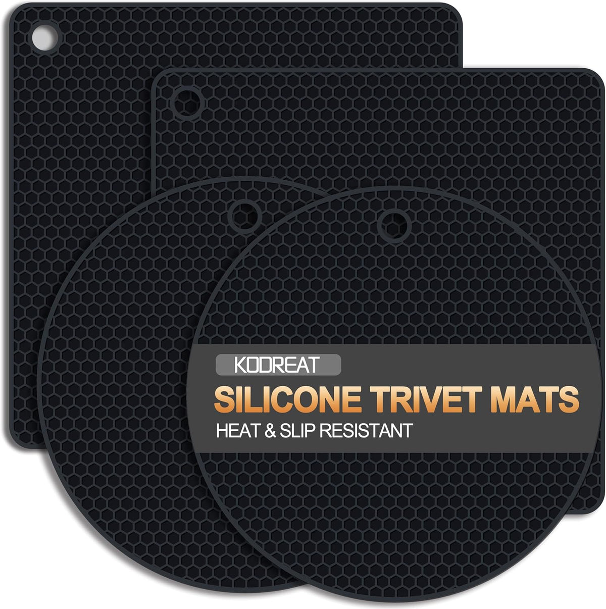 4 Pack Silicone Trivets for Hot Dishes