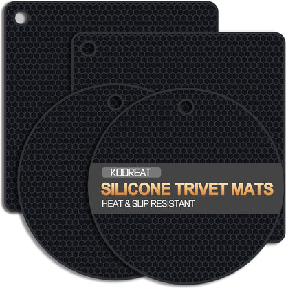 4 Pack Silicone Trivets for Hot Dishes