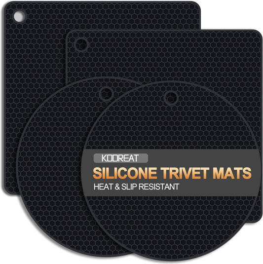 4 Pack Silicone Trivets for Hot Dishes