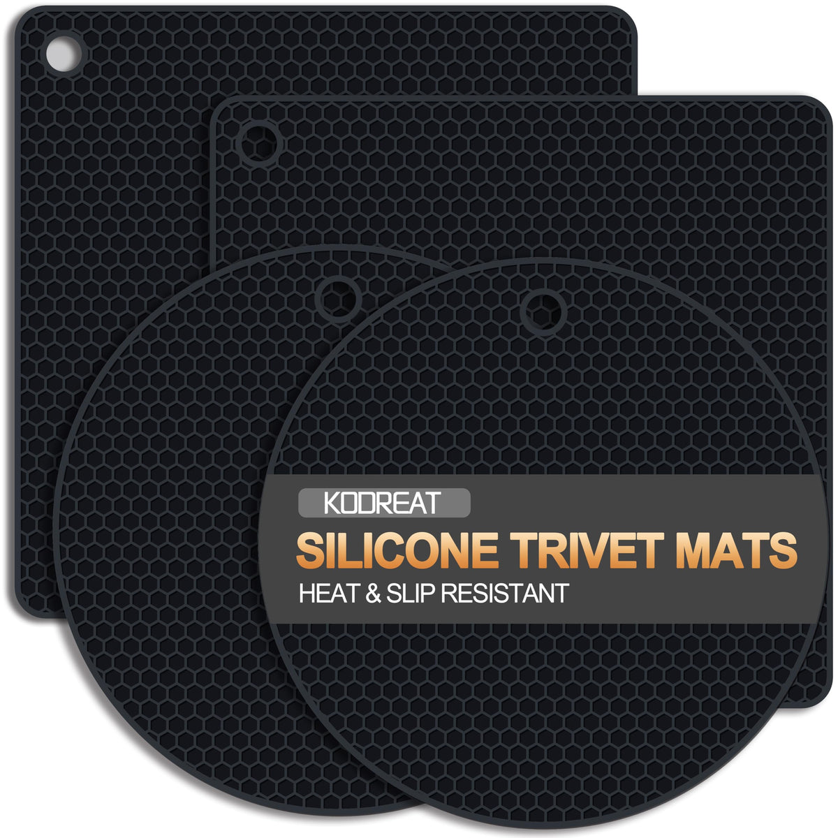 4 Pack Silicone Trivets for Hot Dishes
