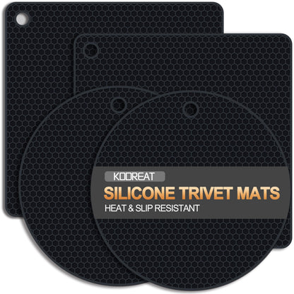 4 Pack Silicone Trivets for Hot Dishes