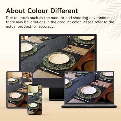 AHHFSMEI Paper Braided Round Placemats Set of 12 Natural Non-Slip Heat Resistant Table Mats for Dining Tables Woven Indoor & Outdoor Place mats(Green,12)