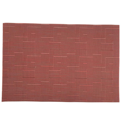Place Mats PVC Set of 6, Table Placemats Set of 6 PVC Table Mats Natural Color (6 pcs, Red Leaves)