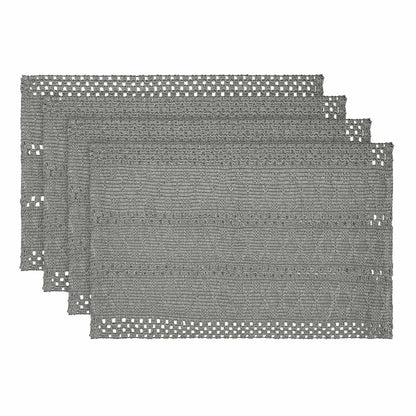 Artoid Mode Red Farmhouse Woven Rustic Hollow Placemats Set of 4-12x18 Inch