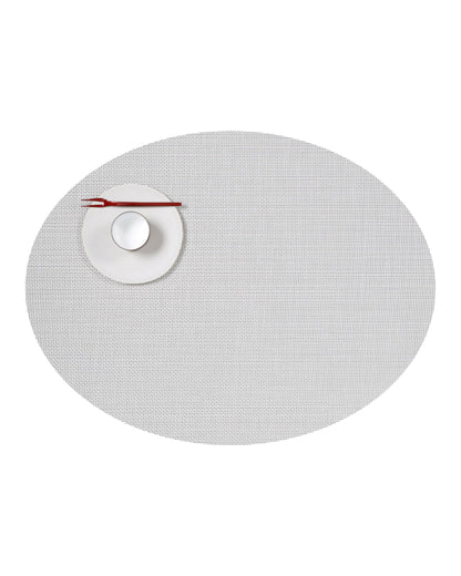 Chilewich Mini Basketweave Placemats, Round Woven Placemats Set of 4