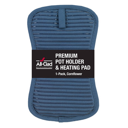 All-Clad Premium Pot Holder & Heating Pad, (2-Pack) Heat Resistant to 500 Degrees, 100% Cotton 10"x6.25" for Kitchen and Barbeque, Chili Red