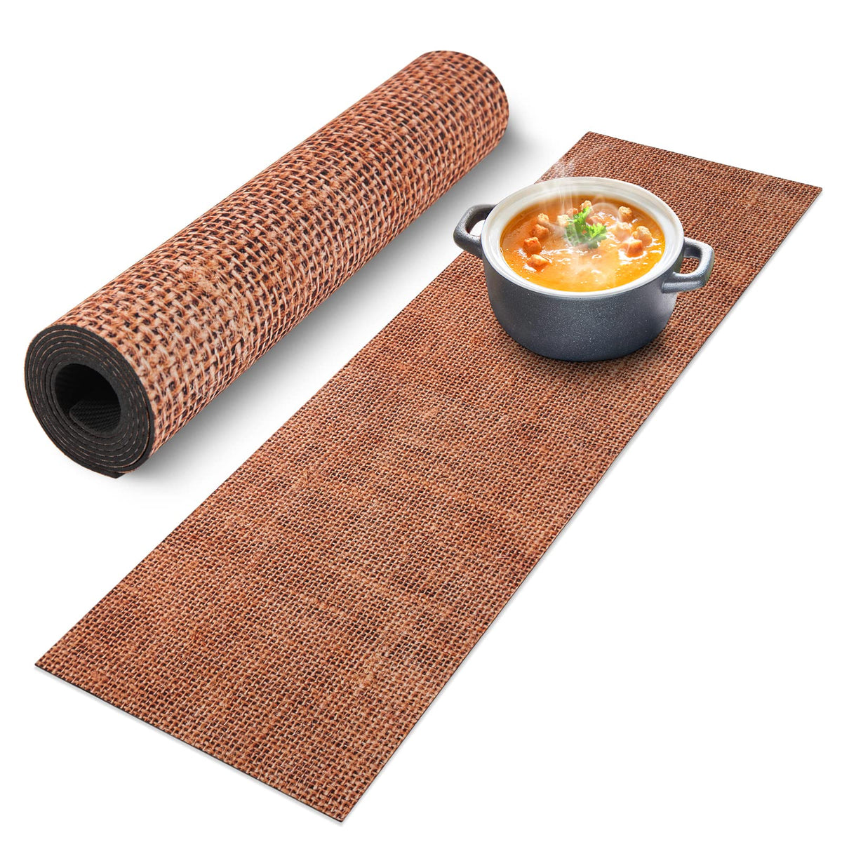 Trivet Table Runner Hot Plates Mat 12 X 40 Inch Heat Resistant Table Protector Waterproof Decorative Farmhouse Kitchen Trivets Counter Heat Proof Placemats for Hot Dishes (Rustic White Wood)