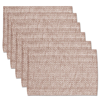 Sweet Home Collection 100% Cotton Placemats for Dining Room Rectangle Two Tone Woven Fabric 13" x 19" Soft Durable Table Mat Set, Set of 4, Eggshell