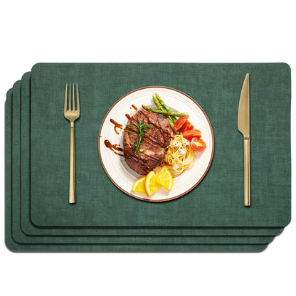 Maxpearl Faux Leather Placemats Set of 6, Easy to Clean, Brown