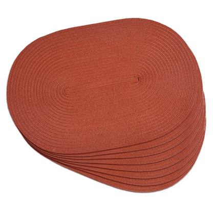 Placemats Set of 6, Woven Oval Braided Dining Table Mats(Brown)