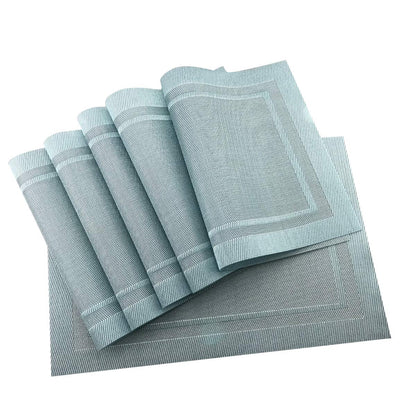Place Mats PVC Set of 6, Table Placemats Set of 6 PVC Table Mats Natural Color (6 pcs, Red Leaves)